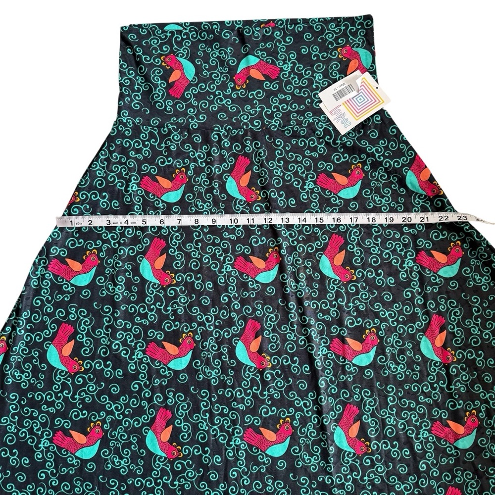 NWT LulaRoe Bird Print Long Maxi Stretchy Skirt Women’s Size Medium Bird Lover - Picture 8 of 10
